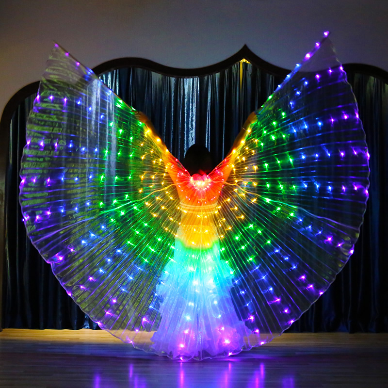 Light up 300 Leds Belly Dance Isis Wing For Ladies With Telescopic Stick Light up 300 Leds Belly Dance Isis Wing For Ladies With Telescopic Stick